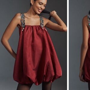 Anthropologie Sunday In Brooklyn Embellished Strap Bubble Mini Dress